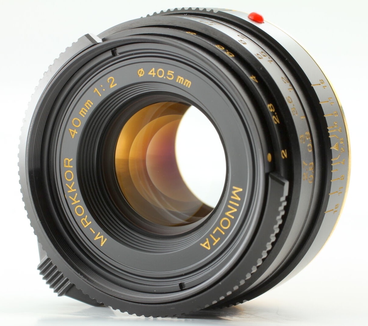 Minolta M-ROKKOR 40mm F/2 for CLE Gold | LENS-DB.COM
